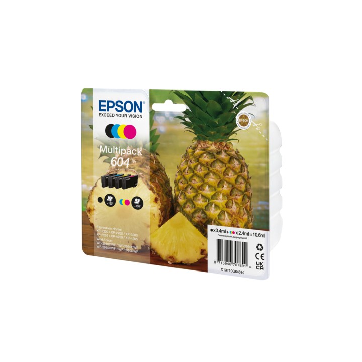Tinta Epson 604 Pack Negro/Tricolor (C13T10G64010)