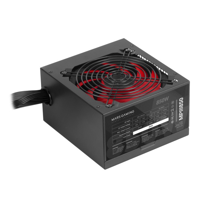 Fuente Mars Gaming ATX 850W 85% 120mm Negra (MPIII850)