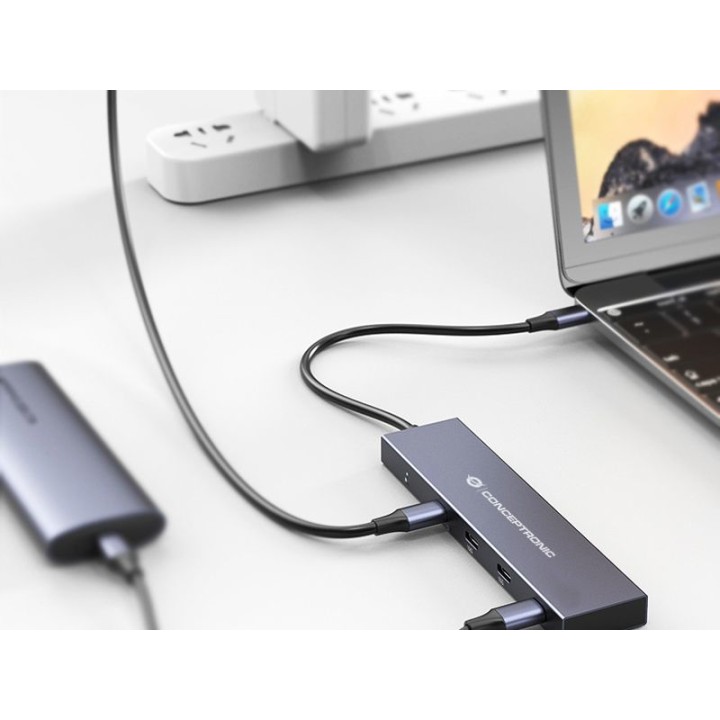 Hub CONCEPTRONIC 4xUSB-C/USB-C PD 100W (HUBBIES14G)