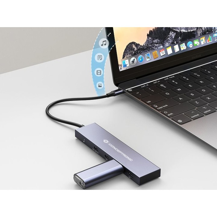 Hub CONCEPTRONIC 4xUSB-C/USB-C PD 100W (HUBBIES14G)