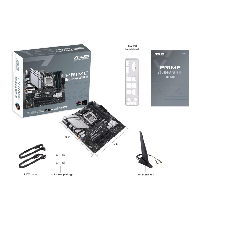 ASUS PRIME B650M-A WIFI II:(AM5) 4DDR5 HDMI VGA DP mATX