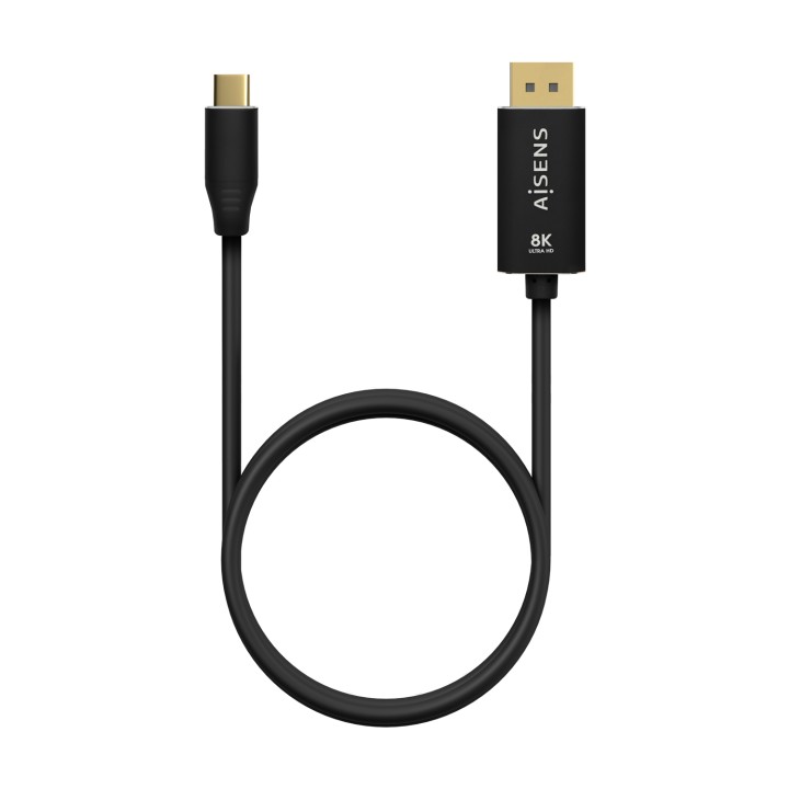 Cable AISENS USB-C/M a DP/M 0.8m Negro (A109-0686)