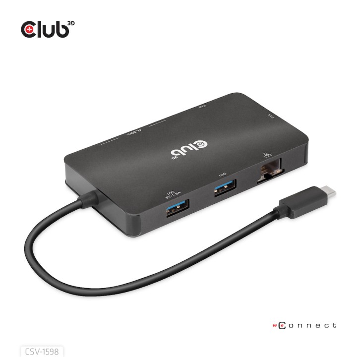 Docking Station Club 3D 7en1 USB-C Negro (CSV-1598)