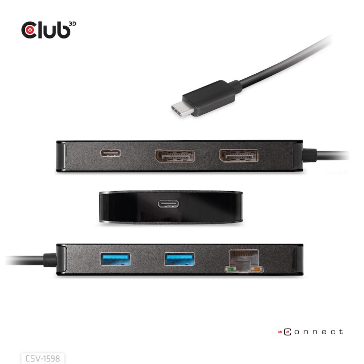 Docking Station Club 3D 7en1 USB-C Negro (CSV-1598)