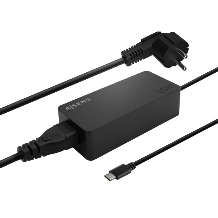 Cargador Pared AISENS 65W USB-C Negro (ASCH-1PD65D-BK)