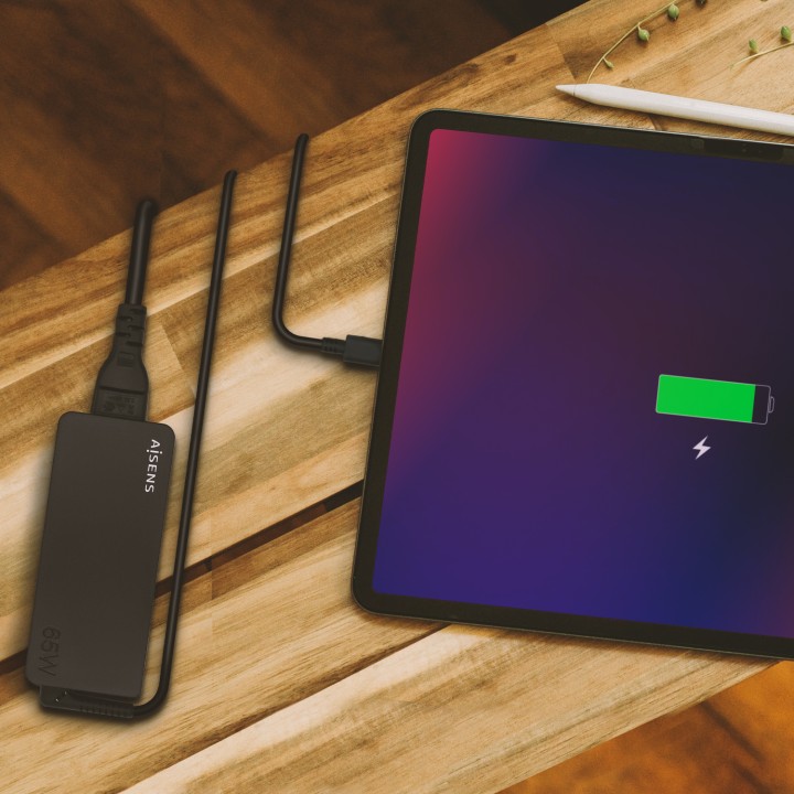Cargador Pared AISENS 65W USB-C Negro (ASCH-1PD65D-BK)