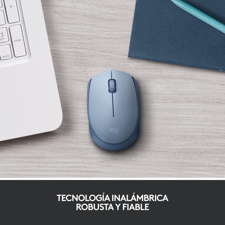 Ratón LOGITECH M171 Wireless Gris Azulado (910-006866)
