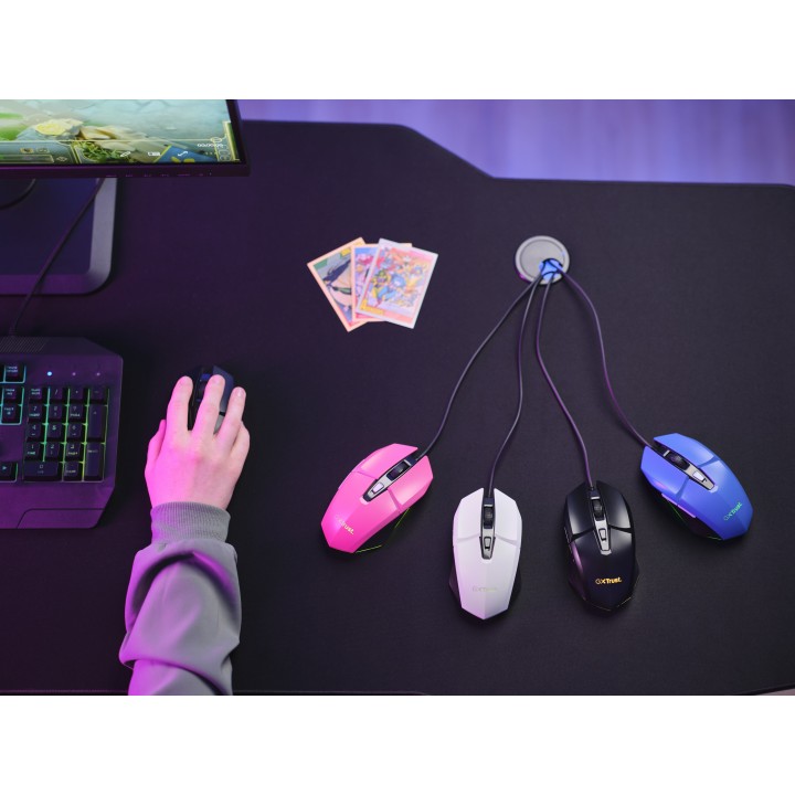Ratón Gaming Trust GXT 109W FELOX RGB Blanco (25066)
