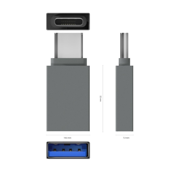Adaptador AISENS USB-C/M a USB-A/H Gris (A108-0718)