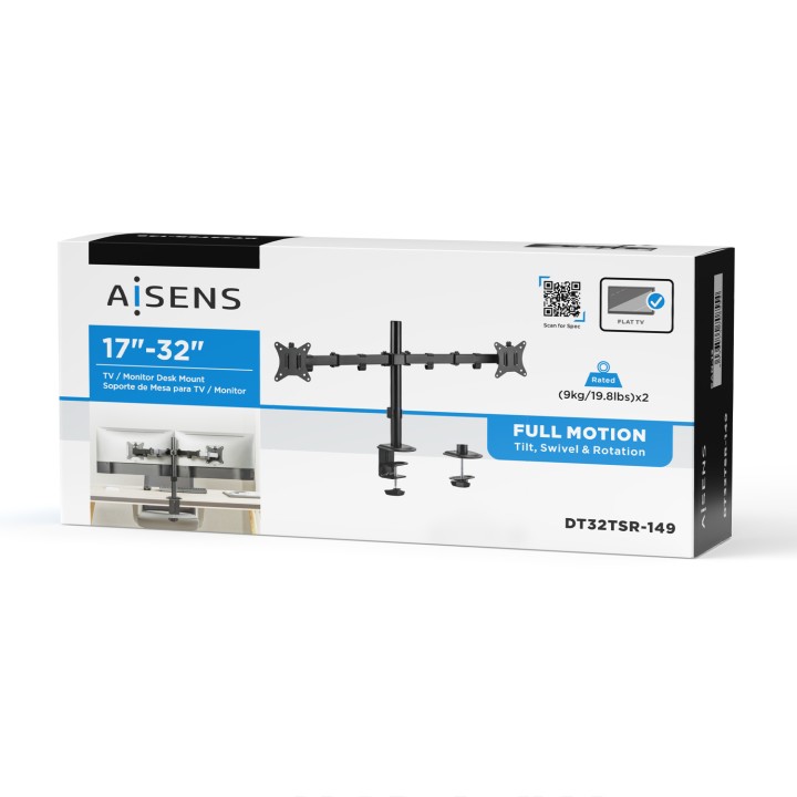 Soporte Mesa AISENS 17"-32" Gira/Inclina (DT32TSR-149)