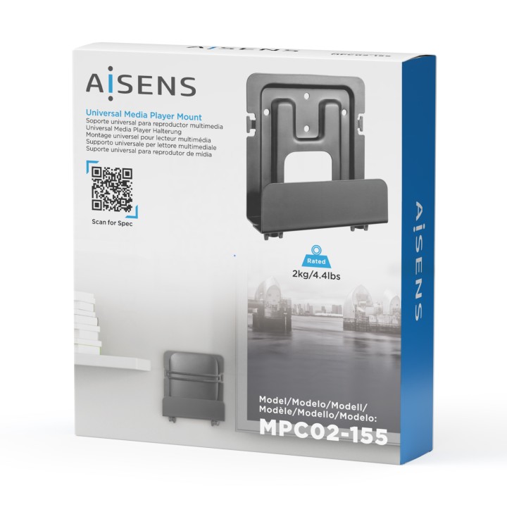 Soporte Pared AISENS Router/Mini PC Negro (MPC02-155)