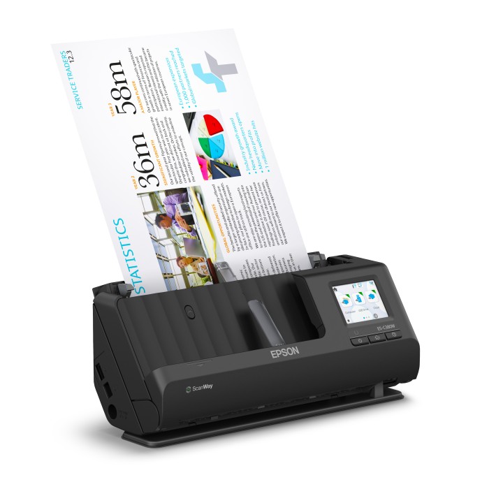 Escáner Epson ES-C380W A4 Color ADF Negro (B11B269401)