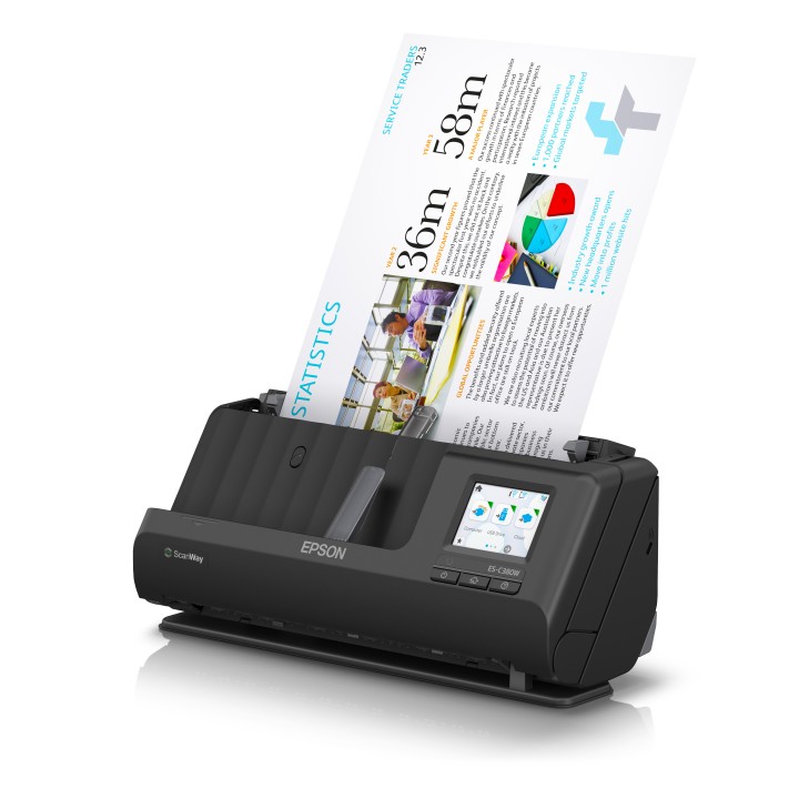 Escáner Epson ES-C380W A4 Color ADF Negro (B11B269401)