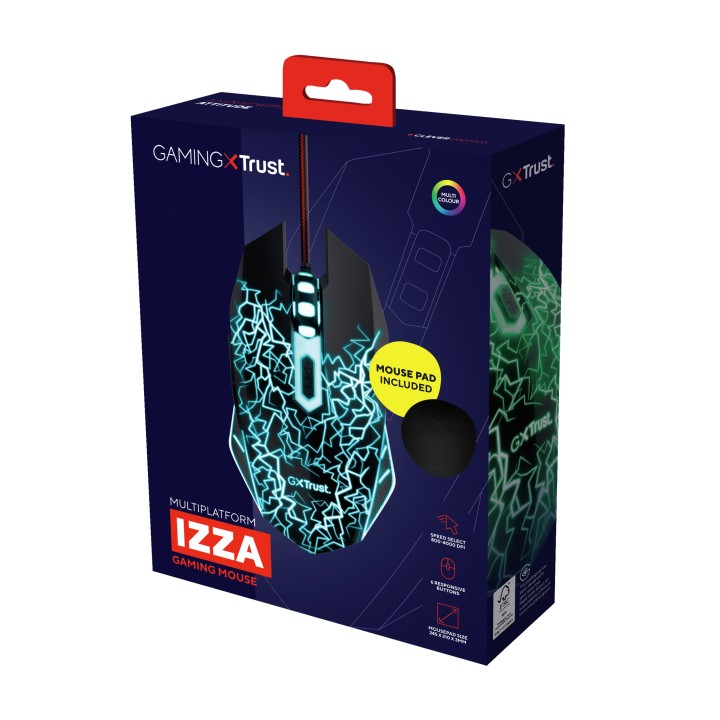 Pack Gaming Trust Ratón+Alfombrilla RGB Negro (24625)