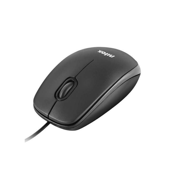 Ratón NILOX Óptico USB-A 1600dpi Negro (MOUSB1003)