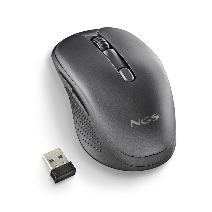 Ratón NGS Óptico Wireless 1600dpi Negro (EVORUSTBLACK)