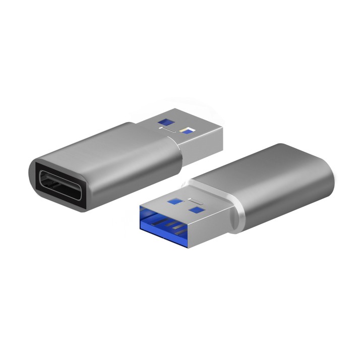 Adaptador AISENS USB-A/M a USB-C/H Gris (A108-0677)