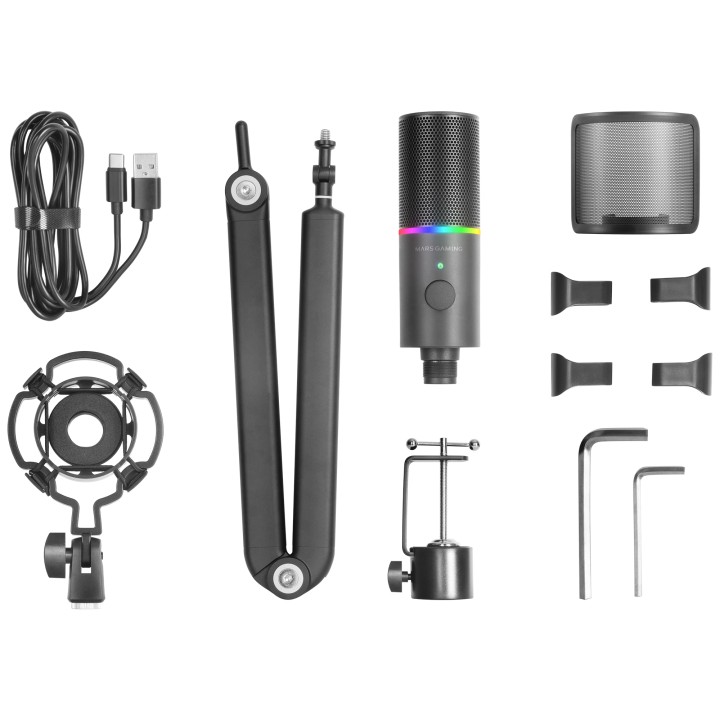 Micrófono Sobremesa Mars Gaming 3.5mm USB Negro(MMICXT)
