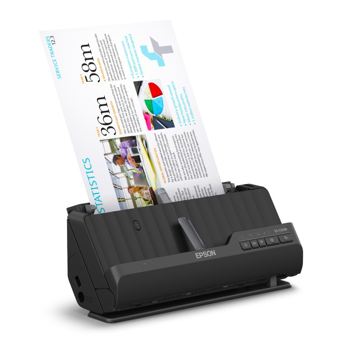 Escáner Epson DS-C320W A4 ADF USB Negro (B11B270401)