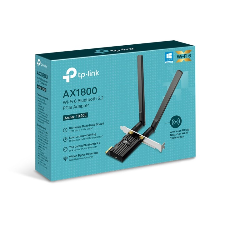 Tarjeta Red TP-Link AX1800 PCIe WLAN BT (Archer TX20E)