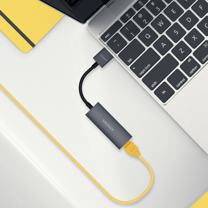 Adaptador AISENS USB-A 3.0 a RJ45 15cm Gris (A106-0708)