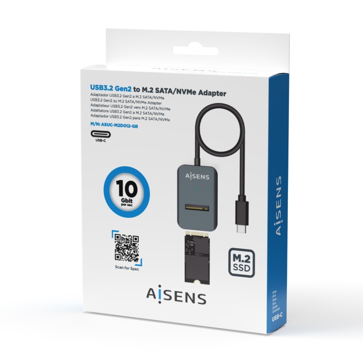 Dock AISENS USB-C SSD M.2 SATA/NVMe (ASUC-M2D012-GR)