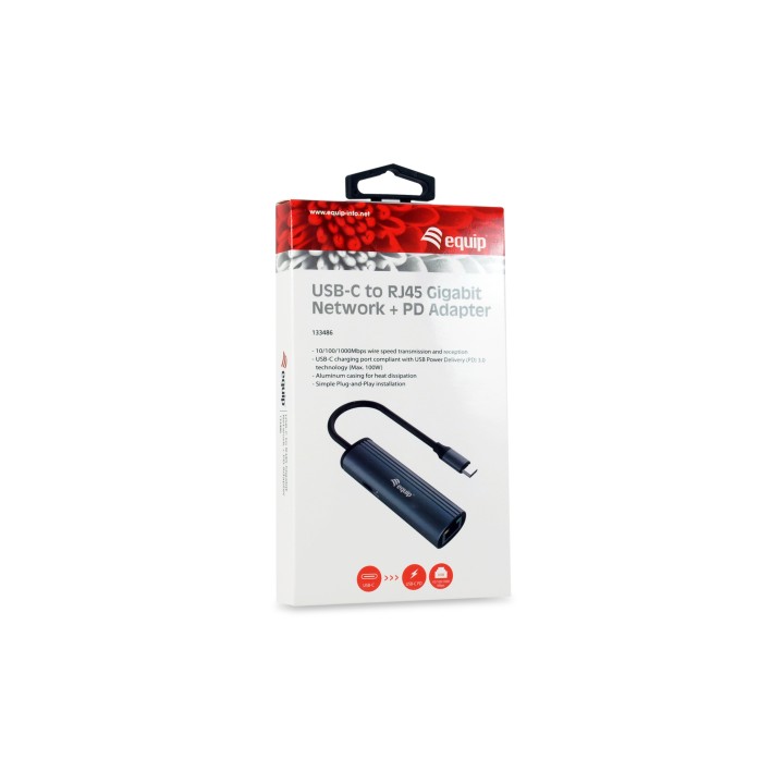 Adaptador EQUIP USB-C a RJ45/USB-C PD 100W (EQ133486)