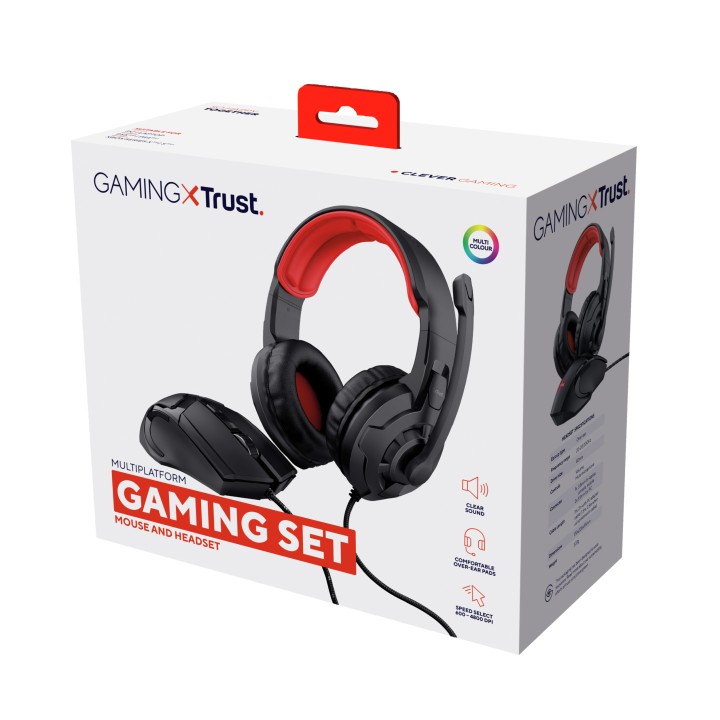 Kit Gaming Trust Auric+Ratón 3.5mm USB Negros (24761)