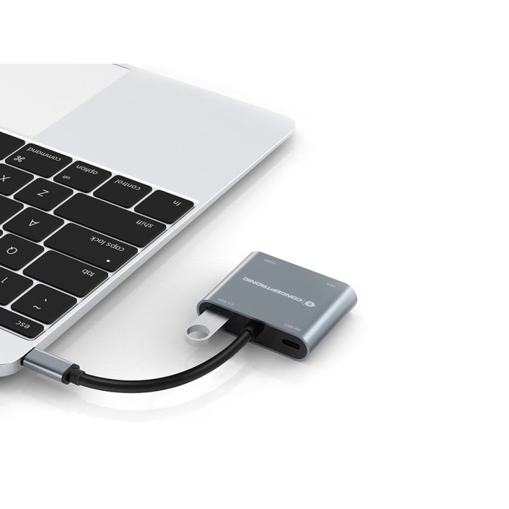 Adaptador CONCEPTRONIC 4 en 1 USB-C 3.0 Gris (DONN16G)