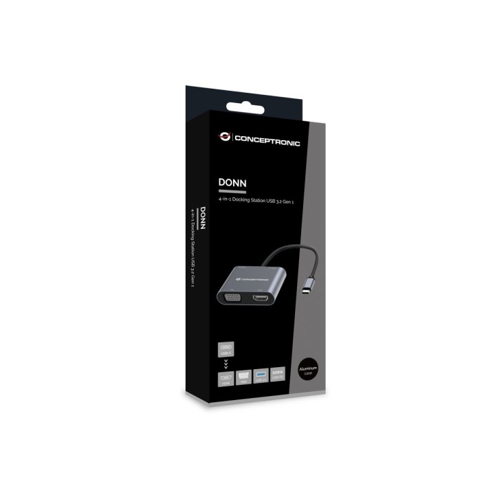 Adaptador CONCEPTRONIC 4 en 1 USB-C 3.0 Gris (DONN16G)