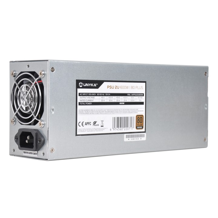 Fuente UNYKA FLEX 2U ATX 600W 80+ Bronze (UKPSU2U600W)