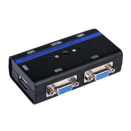 Conmutador AISENS KVM USB 2.0 VGA Negro (A111-0064)