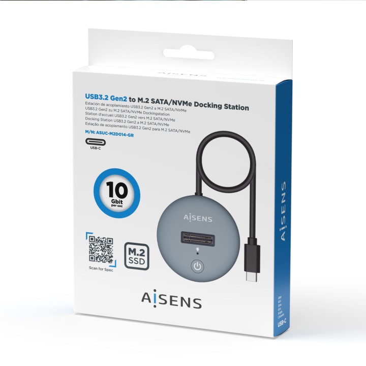 Dock AISENS USB-C SSD M.2 SATA/NVMe (ASUC-M2D014-GR)