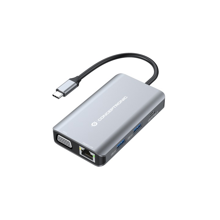 Adaptador CONCEPTRONIC USB-C 7en1 100W Gris (DONN21G)