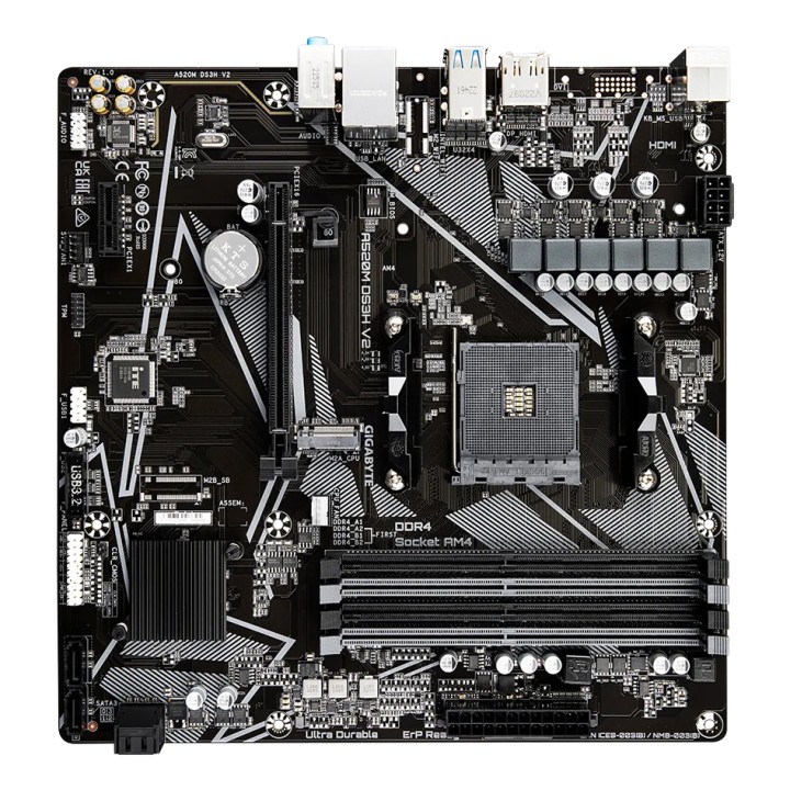 GIGABYTE A520M DS3H V2:(AM4) 4DDR4 HDMI DVI-D DP mATX