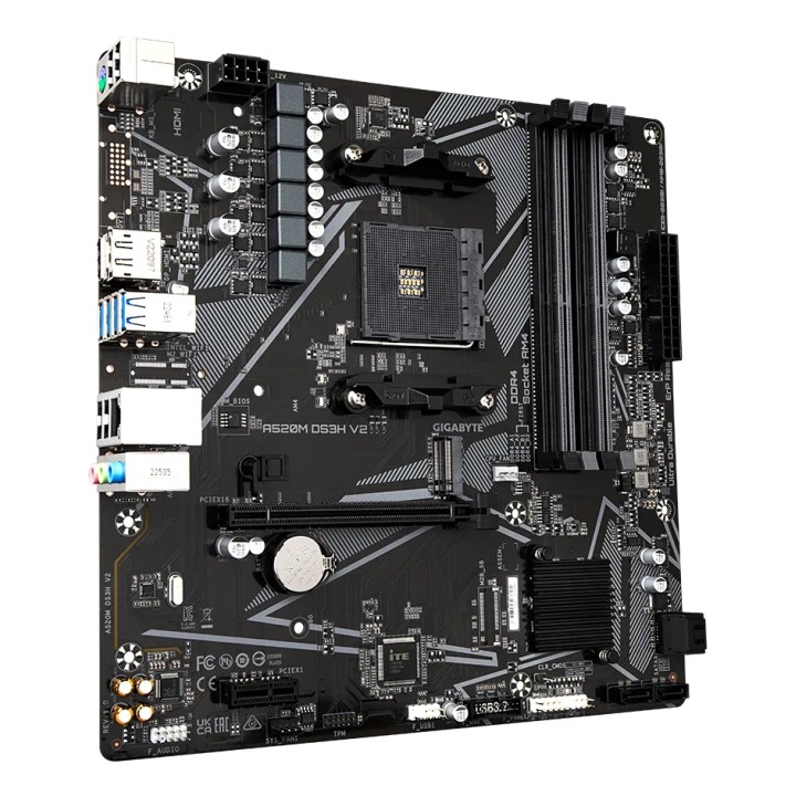 GIGABYTE A520M DS3H V2:(AM4) 4DDR4 HDMI DVI-D DP mATX