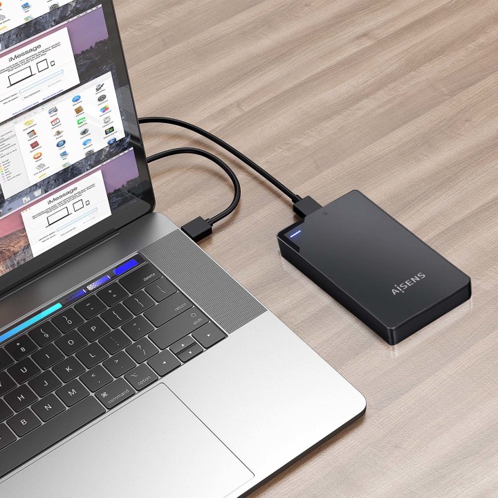 Caja AISENS HDD 2.5" SATA USB 3.0 Negra (ASE-2520B)