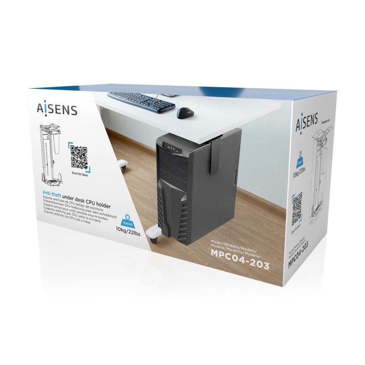 Soporte Bajomesa/Pared AISENS para CPU Negro(MPC04-203)