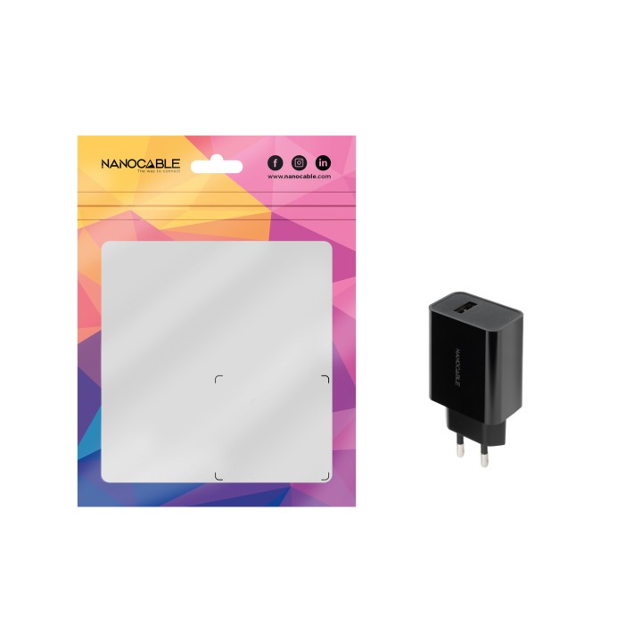 Cargador Pared Nanocable 10W 1USB-A Negro (10.10.2004)