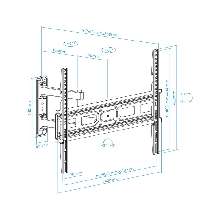 Soporte de Pared TOOQ 37"-70" Gira/Inclina (LP7863TN-B)