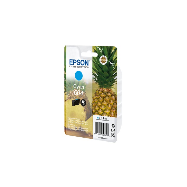 Tinta Epson 604 Cian 2.4ml 130 páginas (C13T10G24010)