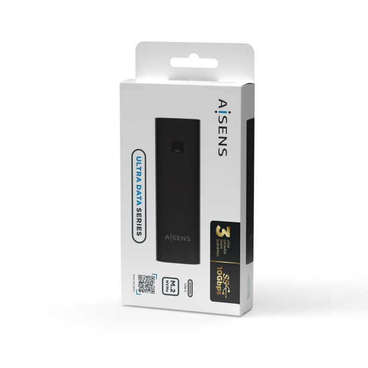 Caja AISENS SSD M.2 NVMe USB-C 3.1 Negra (ASM2-020B)