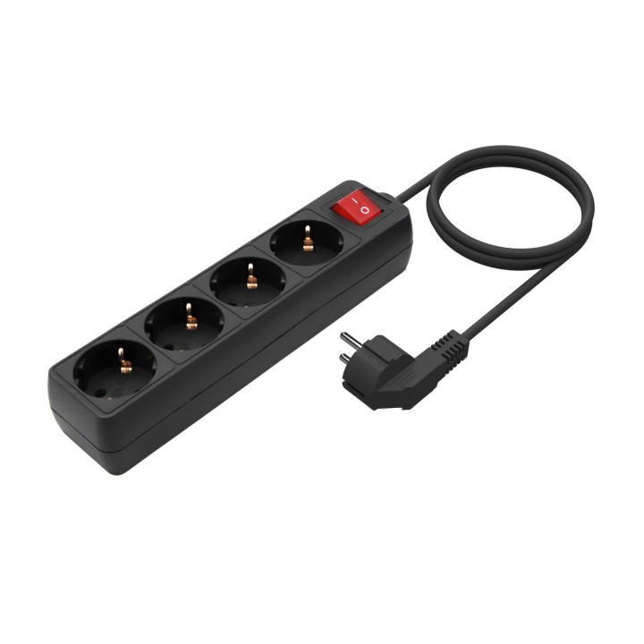 Regleta AISENS 4xSchuko Interruptor Negra (A154-0650)