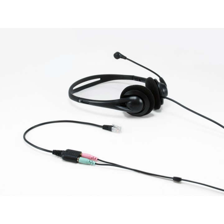 Cable EQUIP 1xRJ9/M a 2x3.5mm/H 0.25m Negro (EQ147944)