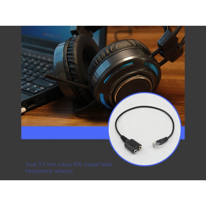 Cable EQUIP 1xRJ9/M a 2x3.5mm/H 0.25m Negro (EQ147944)