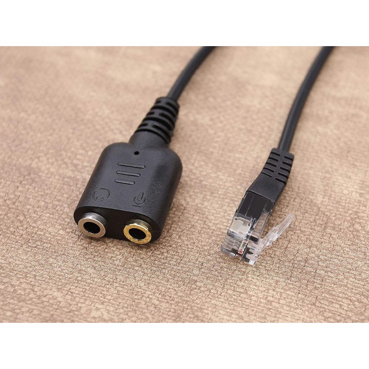 Cable EQUIP 1xRJ9/M a 2x3.5mm/H 0.25m Negro (EQ147944)