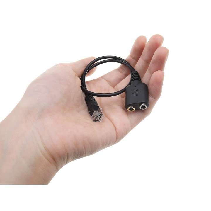Cable EQUIP 1xRJ9/M a 2x3.5mm/H 0.25m Negro (EQ147944)