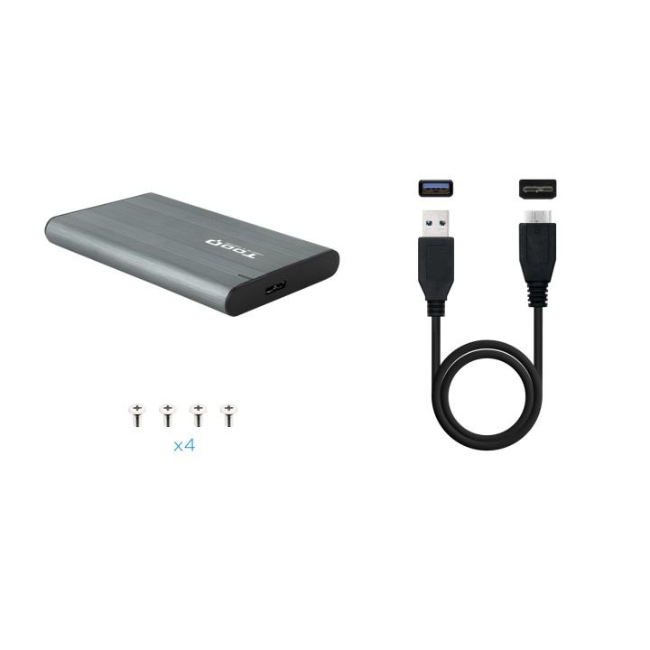 Caja TooQ SSD/HDD 2.5" SATA USB 3.0 Gris (TQE-2503G)