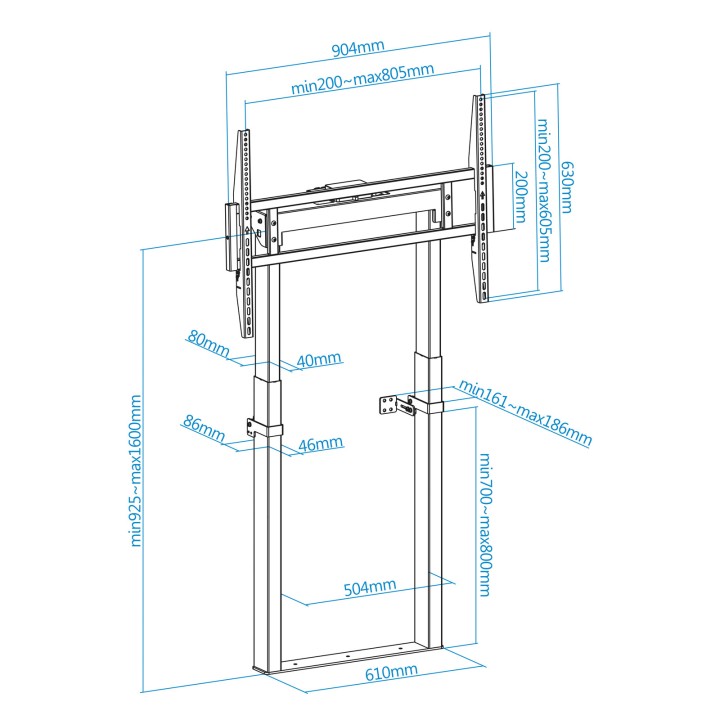 Soporte Suelo TOOQ 55"-100" Eléctrico 120Kg (FSM01-B)