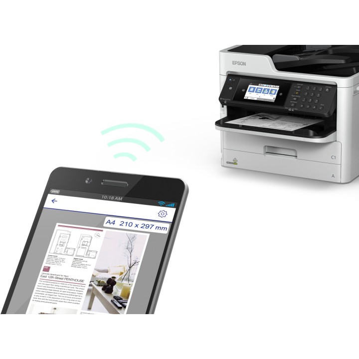 Multif Epson WF-M5799DWF A4 B/N Fax Blanca (C11CG04401)